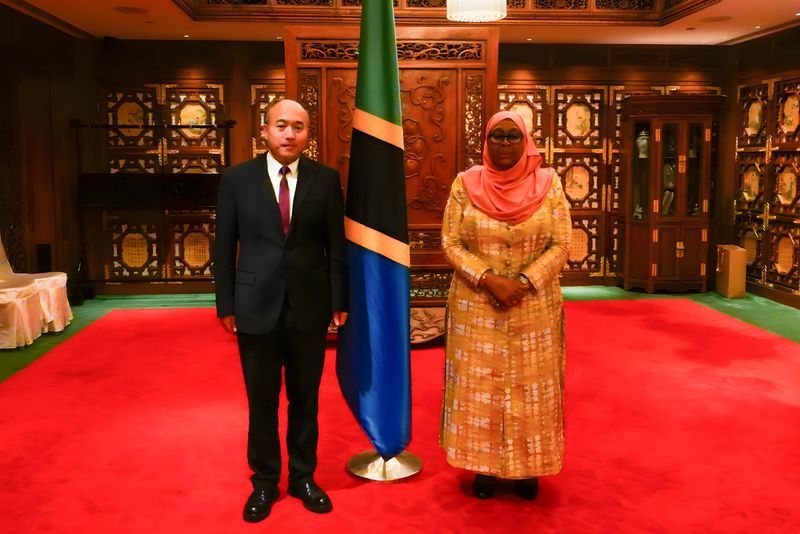 坦桑尼亞總統(tǒng)哈桑會(huì)見衛(wèi)華集團(tuán)董事長李國強(qiáng)